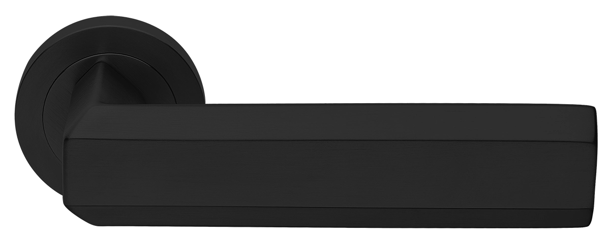 Ручка дверная HARMONY R2 NERO раздельная на круглой розетке, цвет - черный фото купить Волгоград