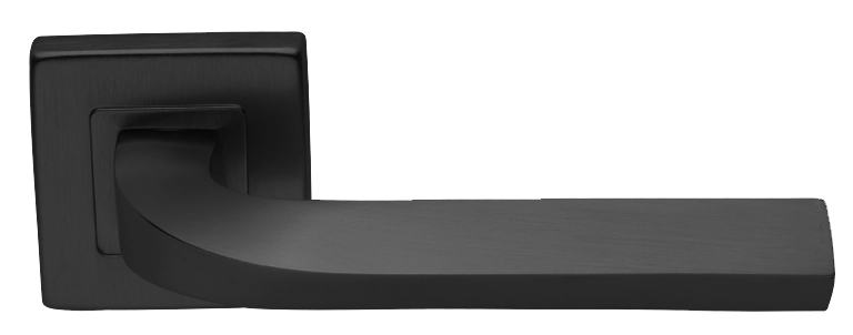 Ручка дверная TENDER S3 NERO раздельная на квадратной розетке, цвет - черный фото купить Волгоград
