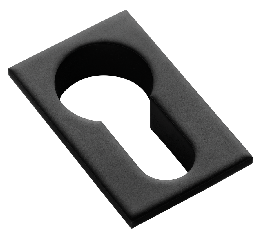 Накладка на евроцилиндр LUX-KH-SM NERO-ST квадратная невидимая, цвет - черный soft-touch фото купить Волгоград