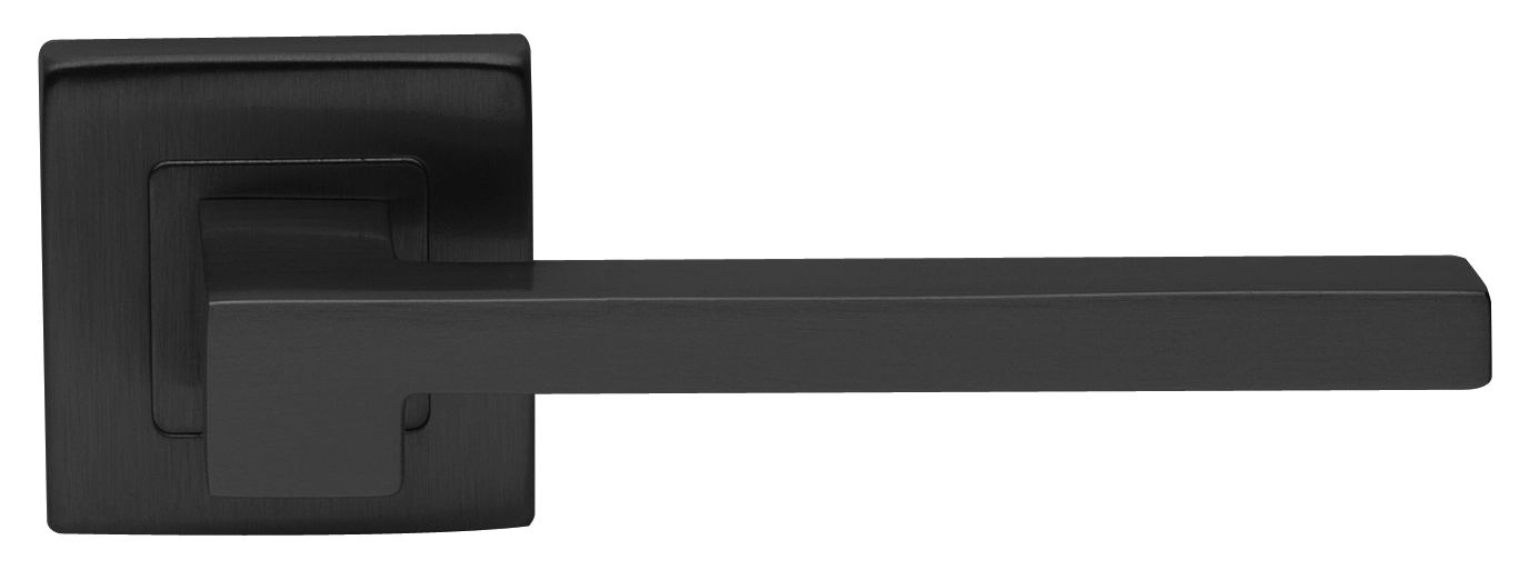 Ручка дверная STONE S3 NERO раздельная на квадратной розетке, цвет - черный фото купить в Волгограде