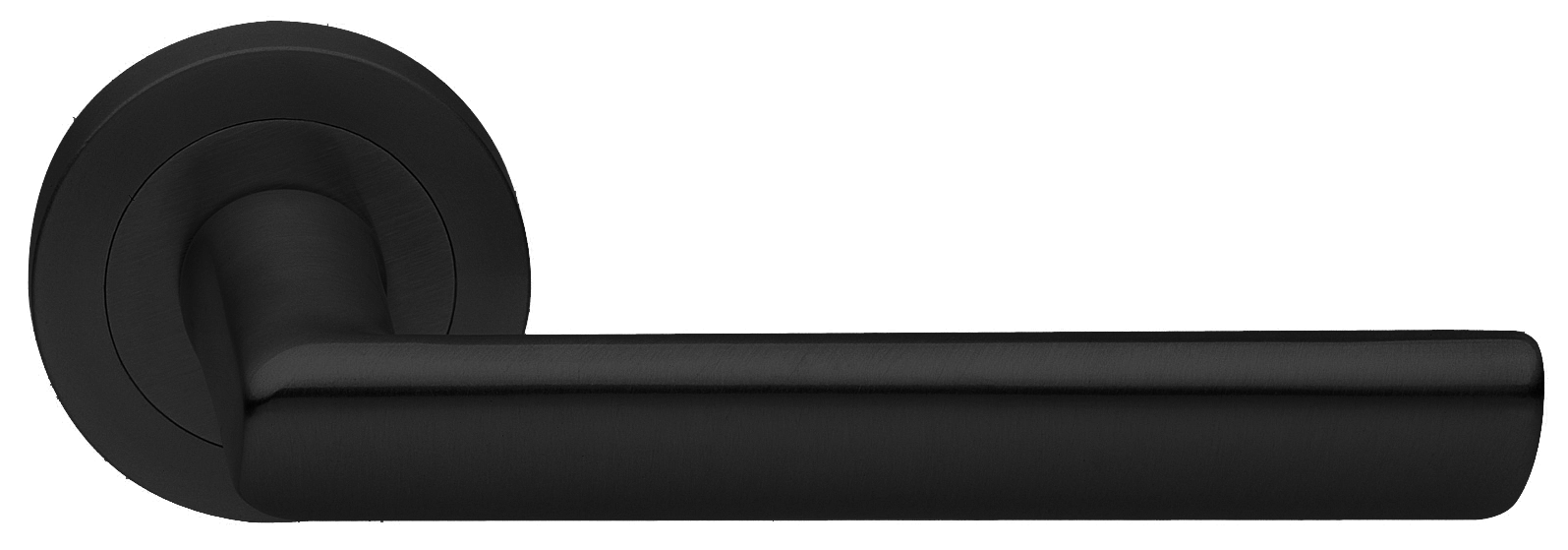 Ручка дверная STELLA R2 NERO раздельная на круглой розетке, цвет - черный фото купить Волгоград