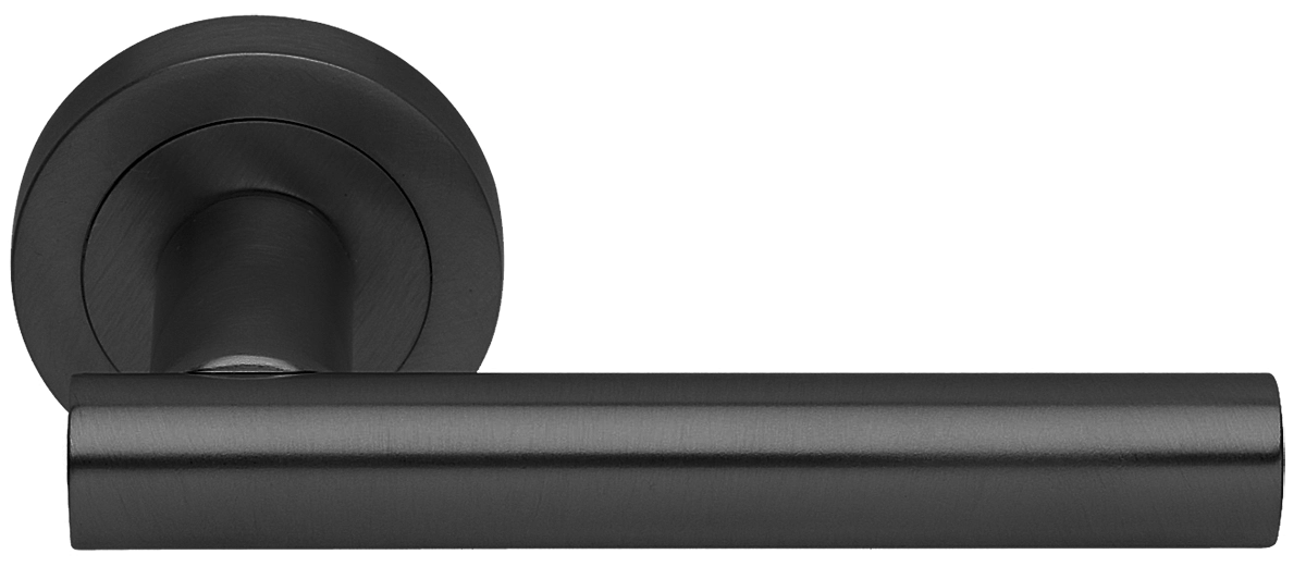 Ручка дверная CALLA R2 NERO раздельная на круглой розетке, цвет - черный фото купить Волгоград