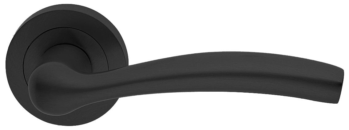 Ручка дверная VENERA R2 NERO раздельная на круглой розетке, цвет - черный фото купить Волгоград