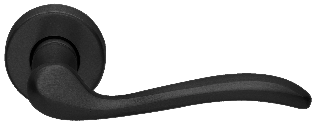 Ручка дверная TOSCANA R2 NERO раздельная на круглой розетке, цвет - черный фото купить Волгоград