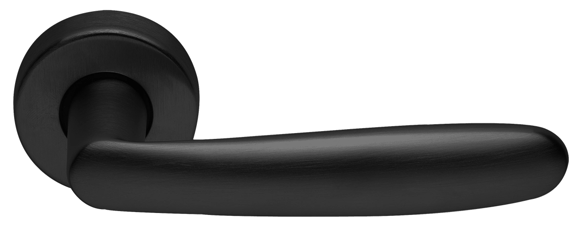Ручка дверная IMOLA R2 NERO раздельная на круглой розетке, цвет - черный фото купить Волгоград