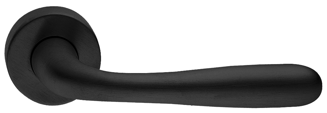 Ручка дверная RUBINO R2 NERO раздельная на круглой розетке, цвет - черный фото купить Волгоград