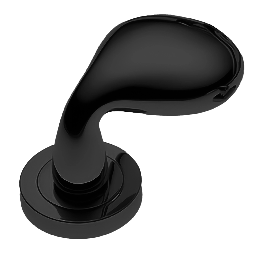 Ручка дверная SIENA-2 R2 NERO раздельная на круглой розетке, цвет - черный фото купить Волгоград