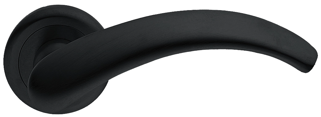 Ручка дверная ARCH R4 NERO раздельная на круглой розетке, цвет - черный фото купить Волгоград