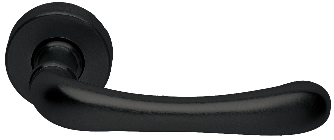 Ручка дверная RING R3-E NERO раздельная на круглой розетке, цвет - черный фото купить Волгоград
