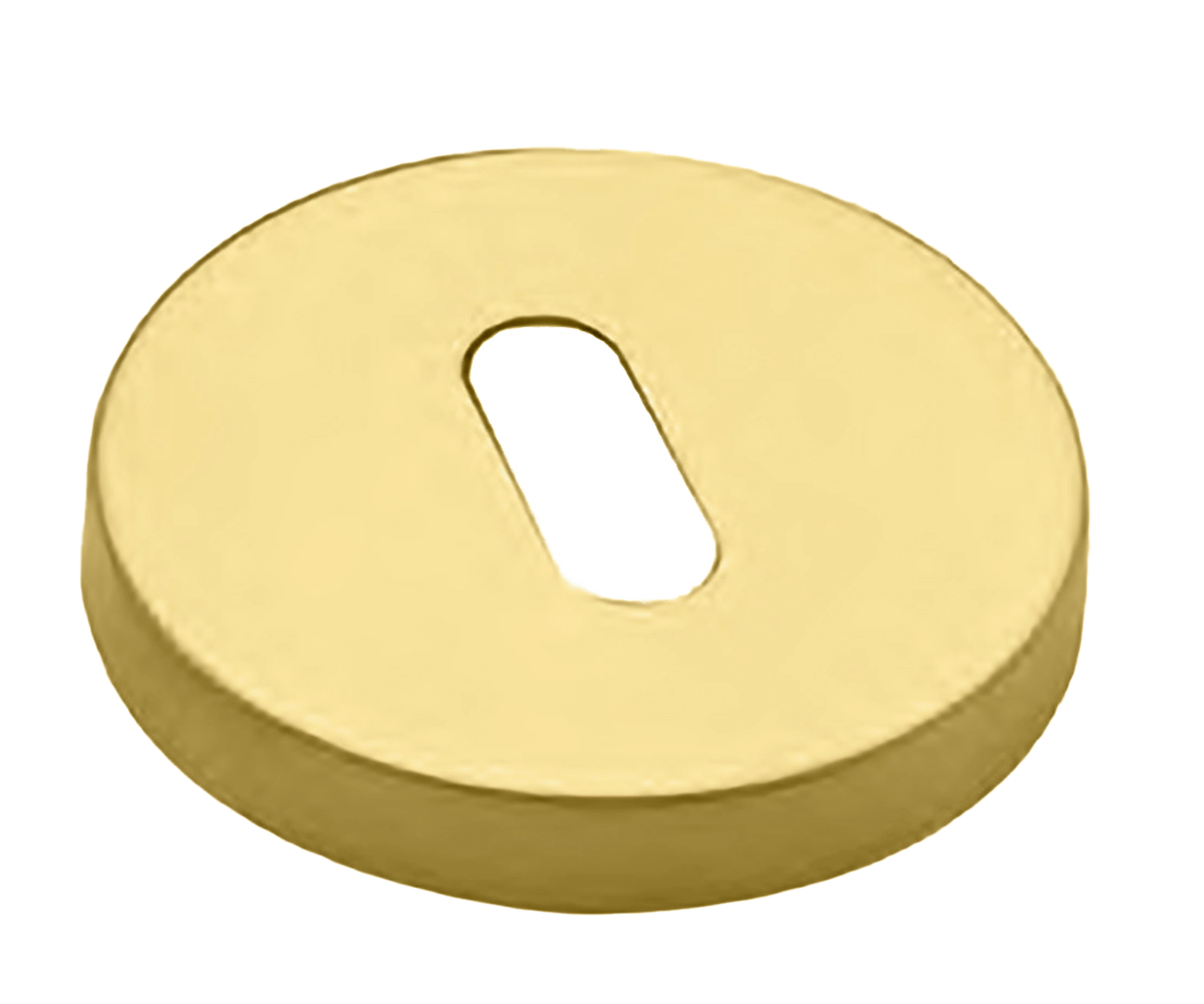 Накладка на ключевой цилиндр LUX-FK-R6 OTL на круглой розетке под ключ буратино, цвет - золото фото купить Волгоград