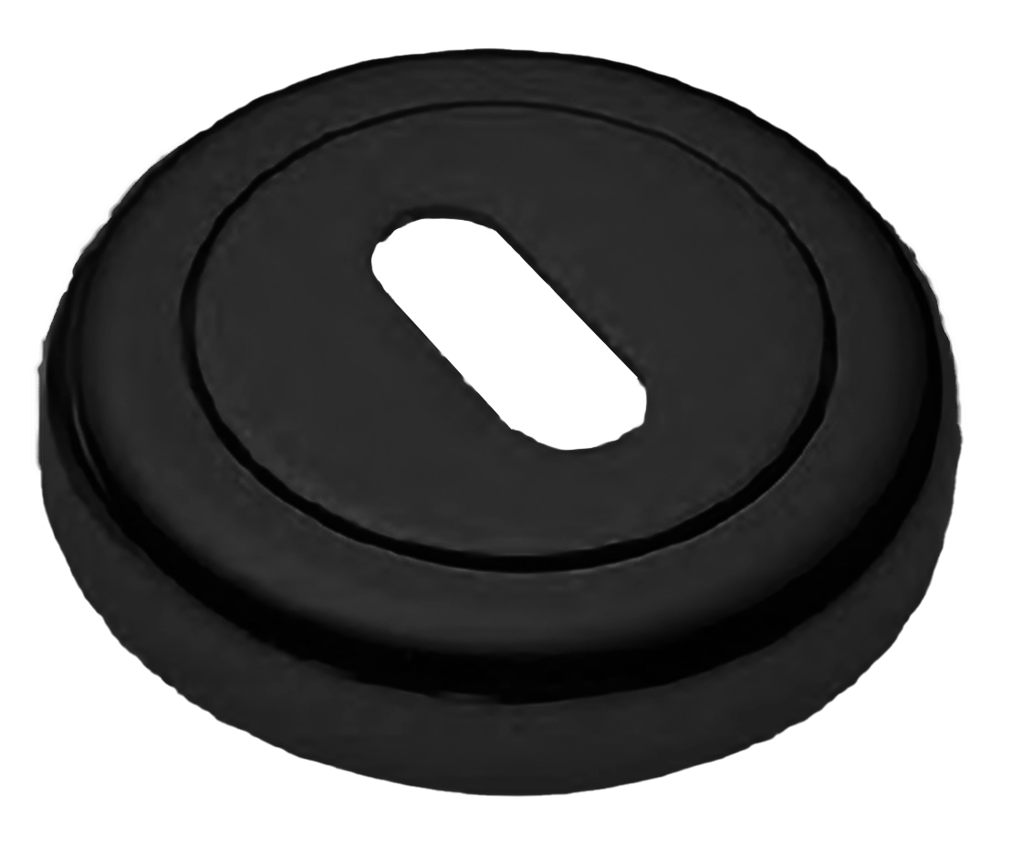 Накладка на ключевой цилиндр LUX-FK-R4 NERO на круглой розетке под ключ буратино, цвет - черный фото купить Волгоград