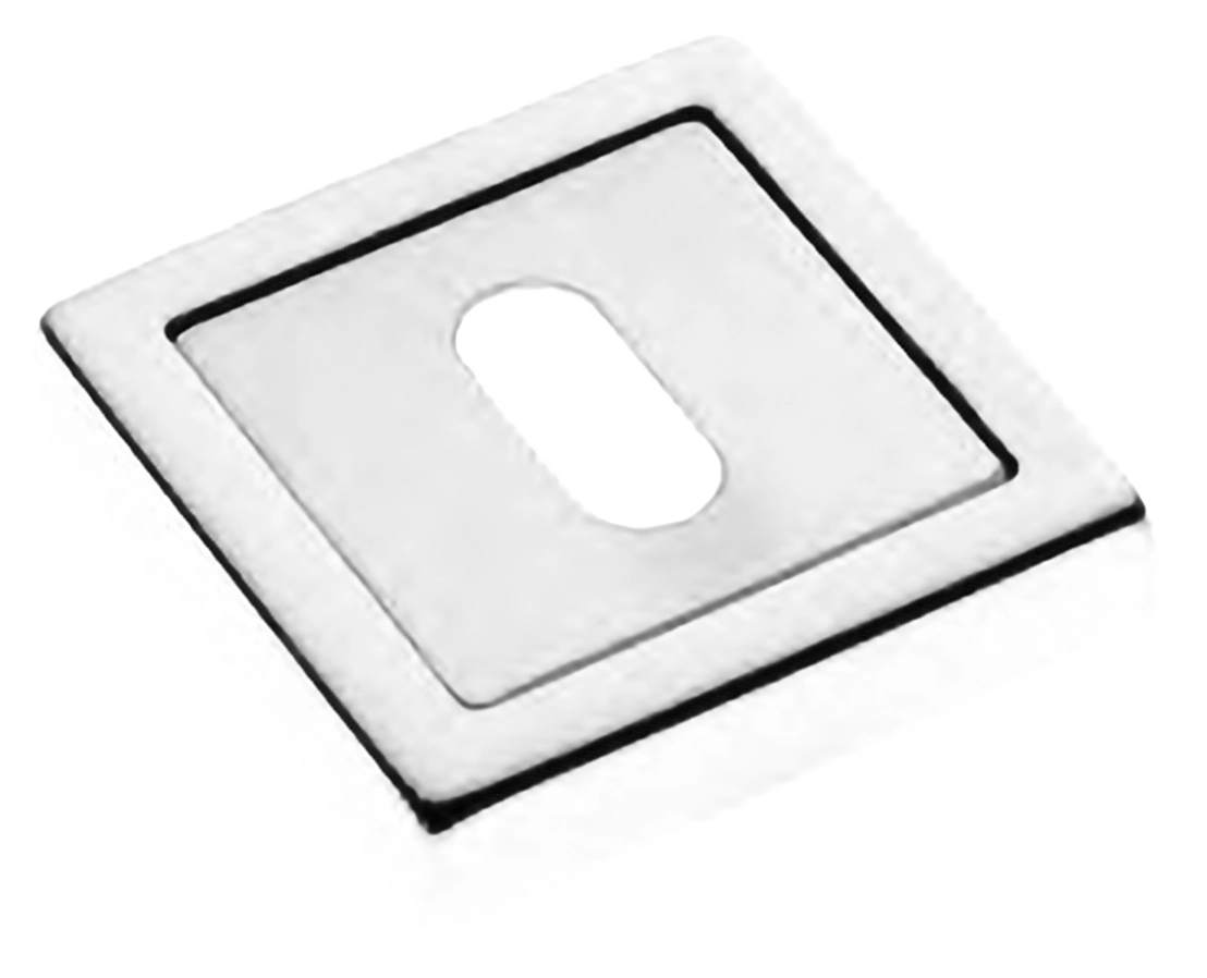 Накладка на ключевой цилиндр LUX-FK-S3 BIA на квадратной розетке под ключ буратино, цвет - белый фото купить Волгоград