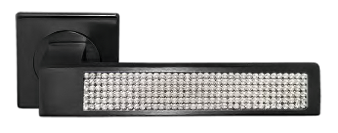 Ручка дверная DOLCE VITA S1 NERO раздельная на квадратной розетке, цвет - черный фото купить Волгоград