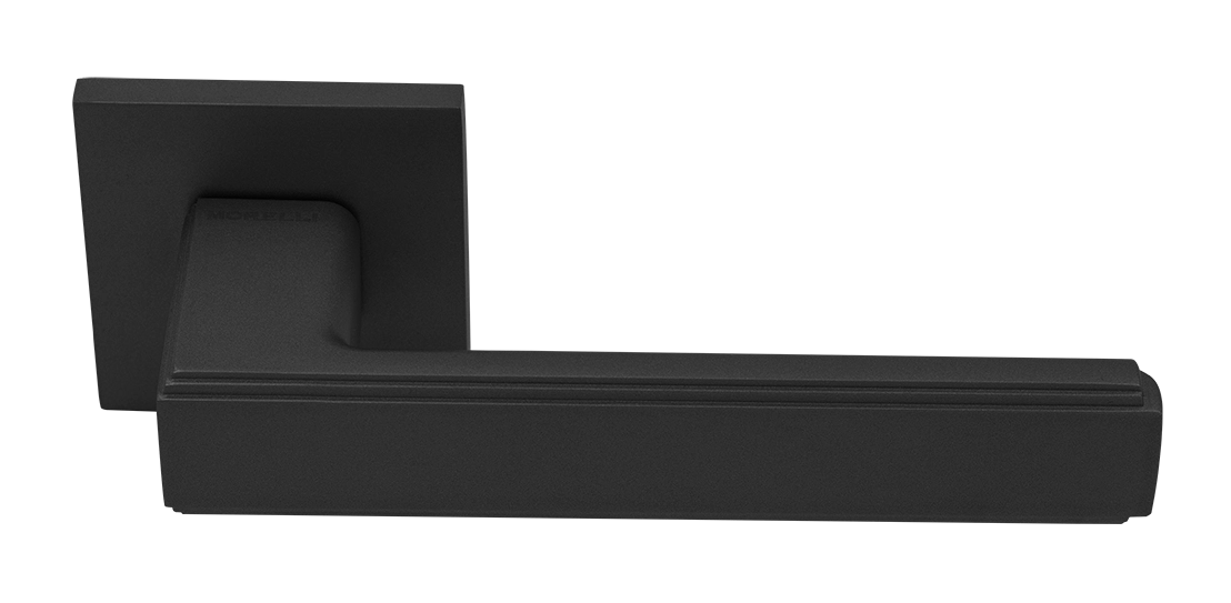 Ручка дверная MH-64-S6 BL STEPS на квадратной розетке 6 мм, цвет черный фото купить Волгоград