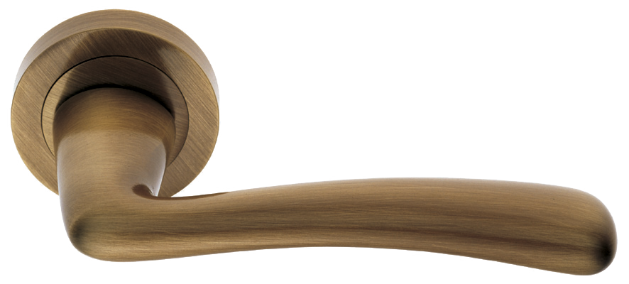 Ручка дверная COCKATOO R2 BGO раздельная на круглой розетке, цвет матовая бронза, латунь фото купить в Волгограде