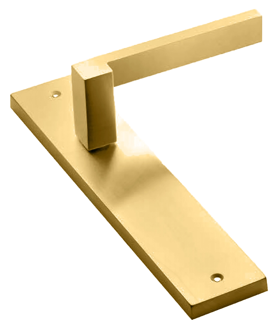 Ручка дверная на планке STONE PL OSA, цвет матовое золото, латунь фото купить в Волгограде