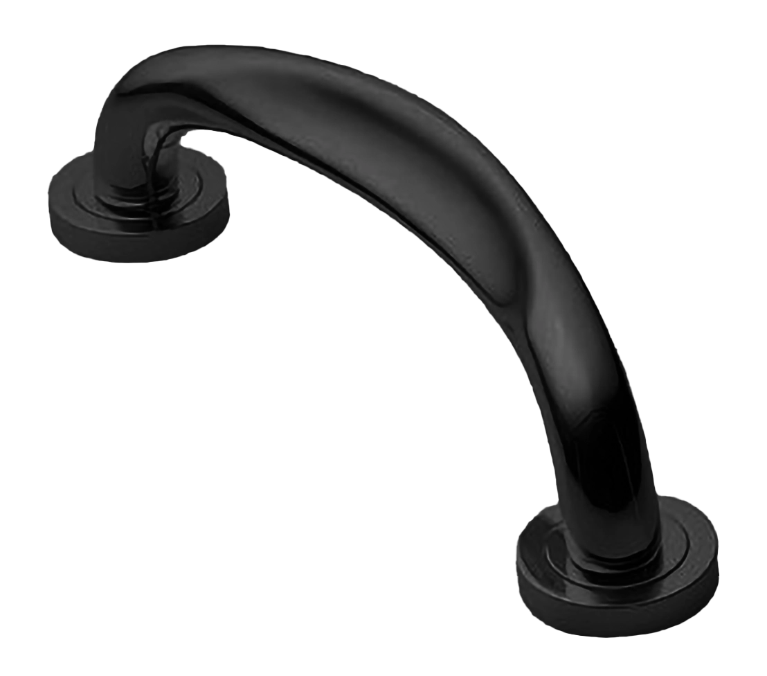 Ручка-скоба дверная RAFT PH NERO на круглой розетке, цвет черный, латунь фото купить в Волгограде