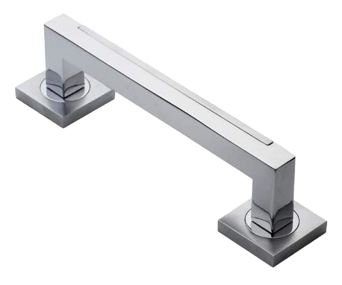 Ручка-скоба дверная ISLAND PH CRO на квадратной розетке на квадратной розетке, цвет хром, латунь фото купить в Волгограде