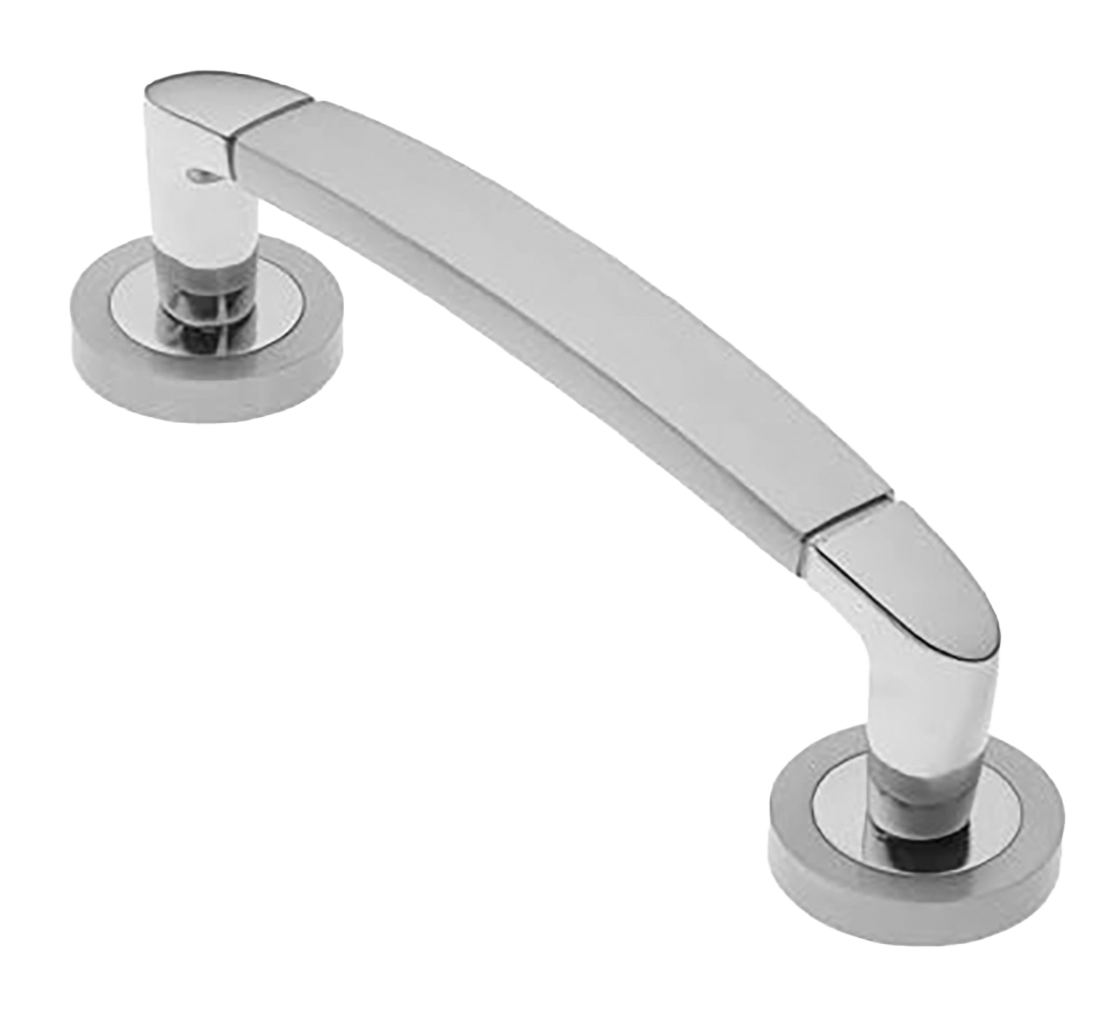 Ручка-скоба дверная SAIL PH CSA/CRO на круглой розетке, цвет матовый хром/хром, латунь фото купить в Волгограде
