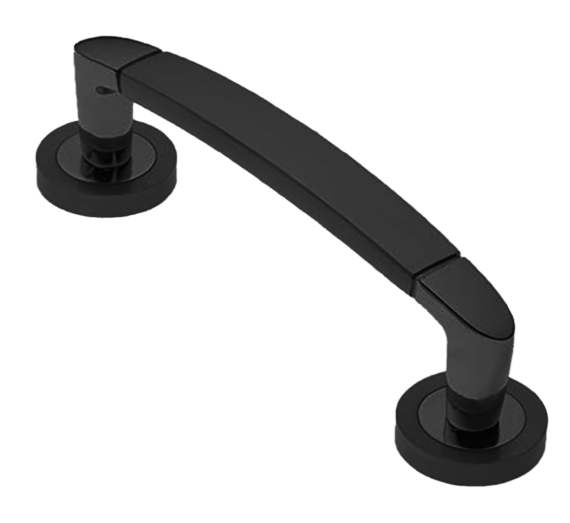 Ручка-скоба дверная SAIL PH NERO на круглой розетке, цвет черный, латунь фото купить в Волгограде