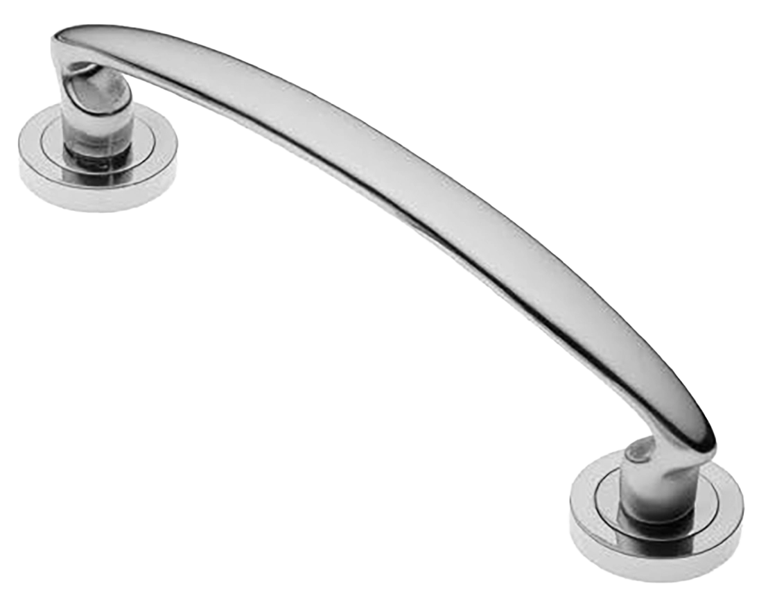 Ручка-скоба дверная FLAMINGO PH CRO на круглой розетке, цвет хром, латунь фото купить в Волгограде