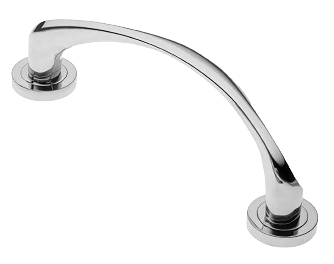 Ручка-скоба дверная COBRA PH CRO на круглой розетке, цвет хром, латунь фото купить в Волгограде