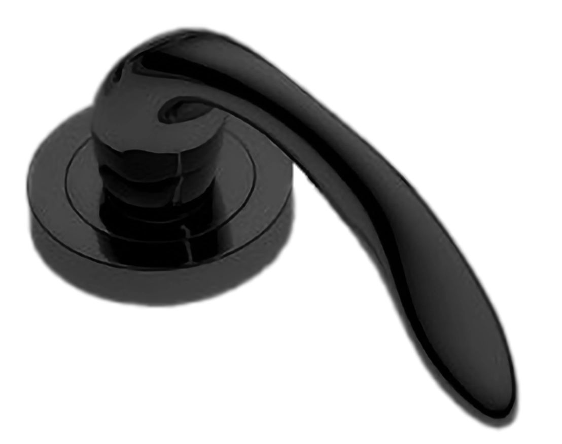 Ручка оконная LEON W1 NERO на прямоугольной розетке, цвет черный, латунь фото купить в Волгограде