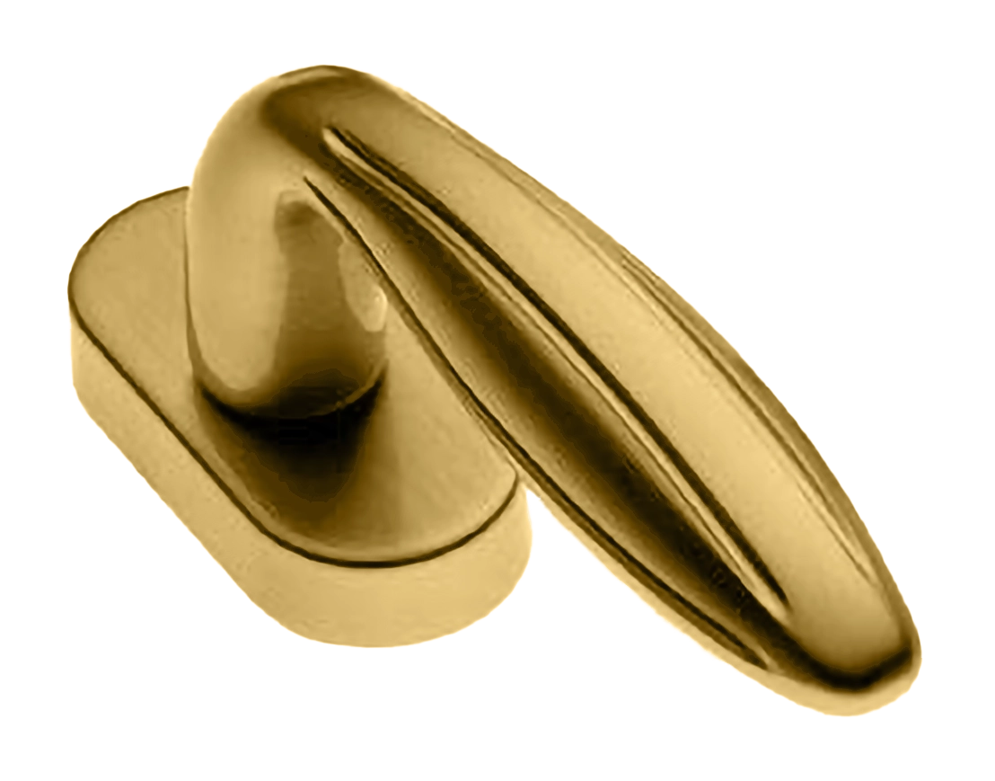 Ручка оконная BUD W1 OSA на прямоугольной розетке, цвет матовое золото, латунь фото купить в Волгограде