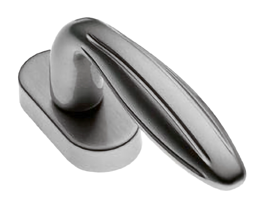 Ручка оконная BUD W1 CSA на прямоугольной розетке, цвет матовый хром, латунь фото купить в Волгограде