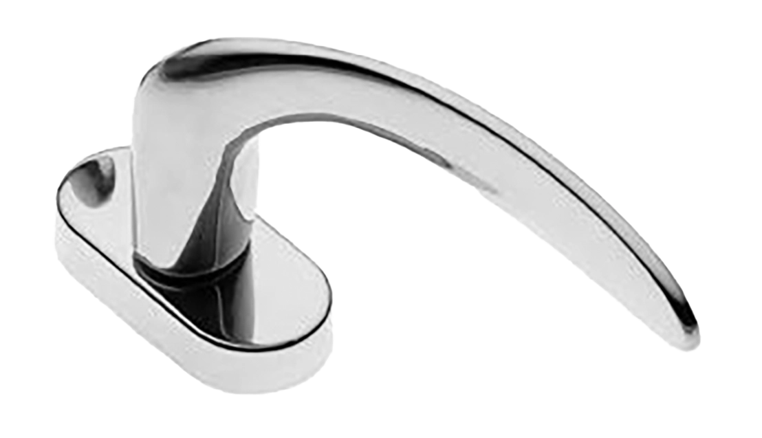 Ручка оконная COBRA W1 CRO на прямоугольной розетке, цвет хром, латунь фото купить в Волгограде