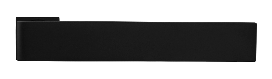 Ручка дверная HORIZONT-SM NERO-ST с невидимой квадратной розеткой, цвет черный soft-touch, ЦАМ фото купить в Волгограде