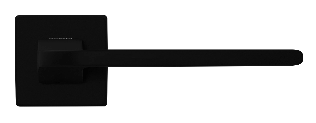 Ручка дверная SPUTNIK S5 NERO-ST на квадратной розетке, цвет черный soft-touch, ЦАМ фото купить в Волгограде