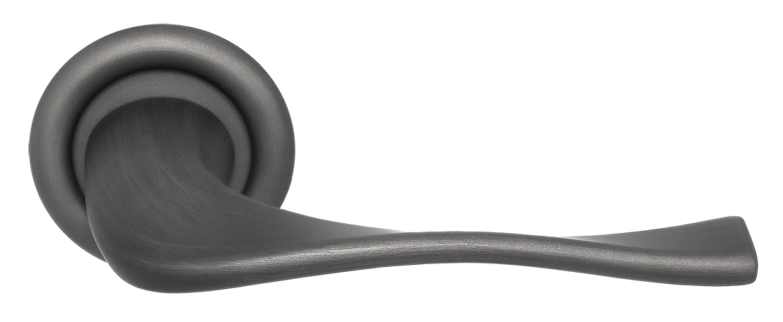 Ручка дверная SKYSCRAPER R7 SST на круглой розетке, цвет Летняя гроза/Summer Storm фото фурнитура Волгоград