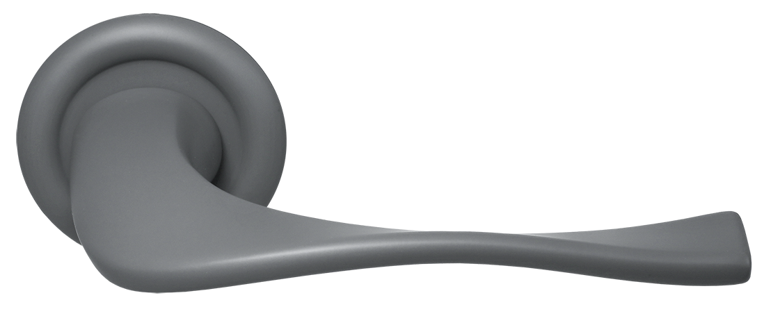 Ручка дверная SKYSCRAPER R7 SSW на круглой розетке, цвет Стокгольмский снегопад/Stockholm Snowfall фото купить Волгоград