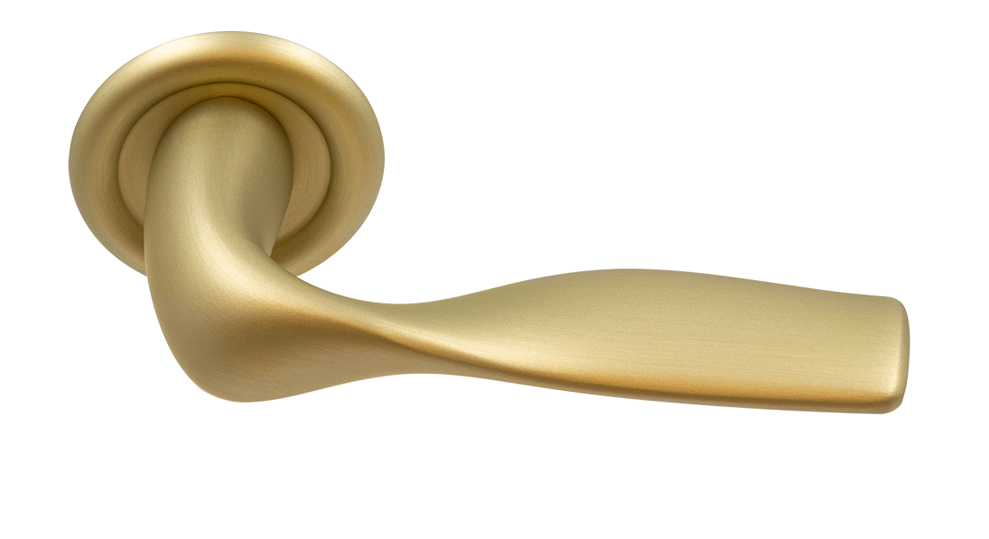 Ручка дверная LVB R7 AH на круглой розетке, цвет Осенний мёд/Autumn Honey фото купить Волгоград