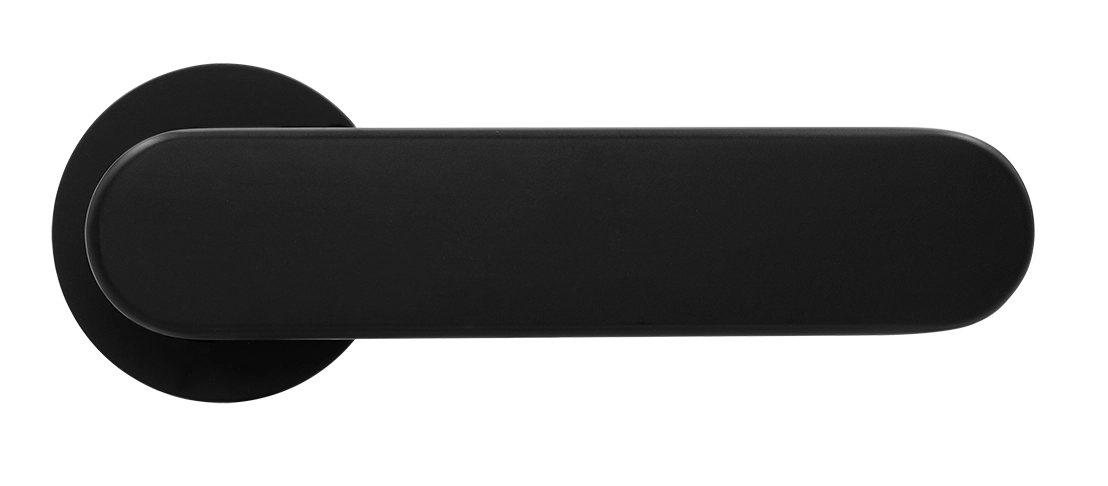 Ручка дверная MH-65-R6 R6 SEMPIONE BL на круглой розетке, цвет черный фото купить в Волгограде