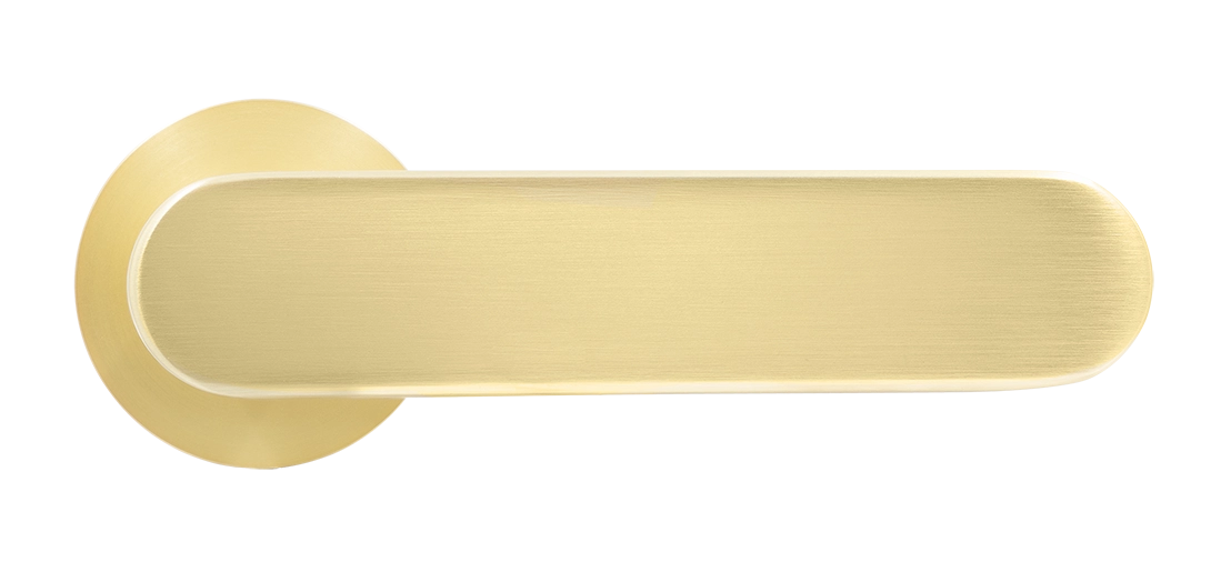 Ручка дверная MH-65-R6 SEMPIONE MSG на круглой розетке, цвет матовое сатинированное золото фото купить в Волгограде