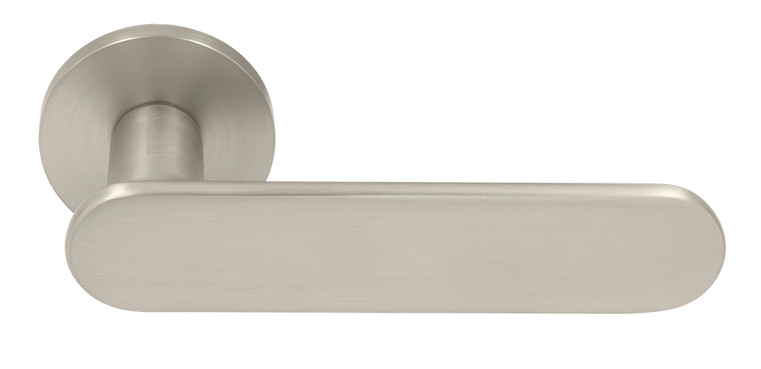 Ручка дверная MH-65-R6 SEMPIONE MSN на круглой розетке, цвет матовый сатинированный никель фото купить Волгоград