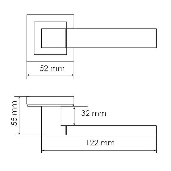 Комплект дверных ручек MH-28 BL-S + сантехническая завертка MH-WC-S BL + защёлка бесшумная 1895P BL + петли врезные универсальные MSN 100X70X2.5-4BB BL (2шт), цвет черный фото купить в Волгограде
