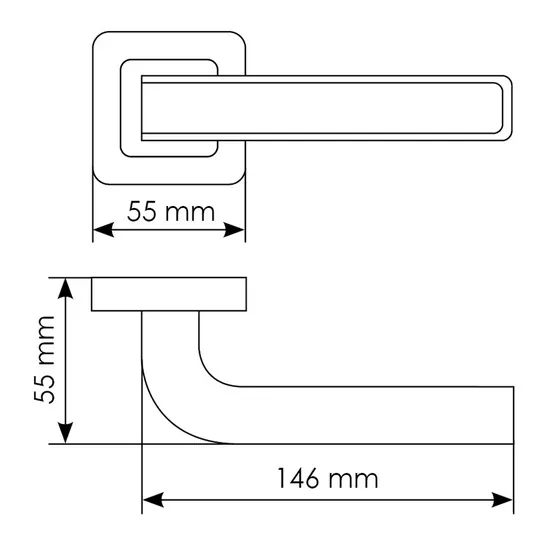 Комплект дверных ручек MH-46 SC/W-S55 + завертка сантехническая MH-WC-S55 SC/CP, цвет хром фото купить в Волгограде