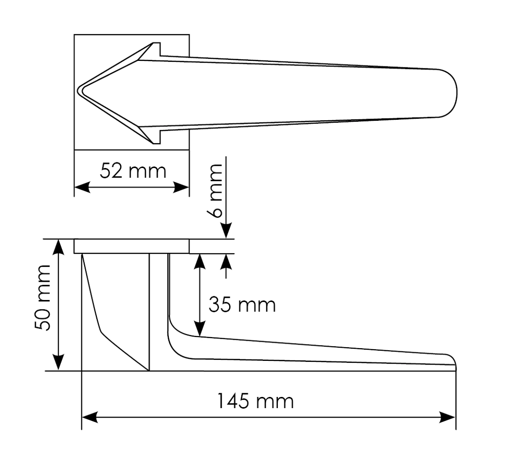 Комплект дверных ручек MH-55-S6 BL + защёлка бесшумная M1895 BL + петли врезные универсальные MSN 100X70X2.5-4BB BL (2шт), цвет черный фото купить в Волгограде