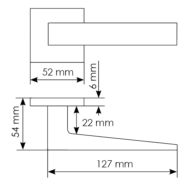 Комплект дверных ручек MH-54-S6 SSC + завертка сантехническая MH-WC-S6 SSC+ защёлка бесшумная M1895 SSC + петли врезные универсальные MSN 100X70X2.5-4BB SSC (2шт), цвет цвет суперматовый хром фото купить в Волгограде