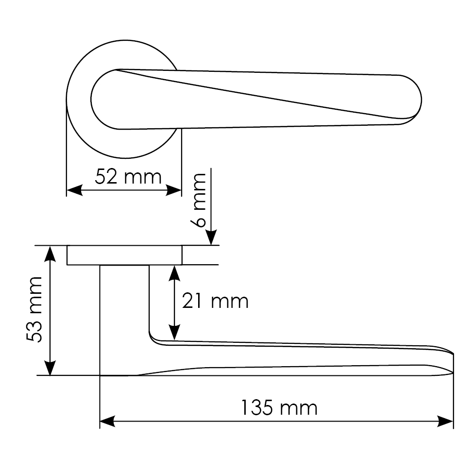 Комплект дверных ручек MH-58-R6 SC + сантехническая завертка MH-WC-R6 SC + защёлка бесшумная M1895 SC + петли врезные универсальные MSN 100X70X2.5-4BB SC (2шт), цвет матовый хром фото купить в Волгограде