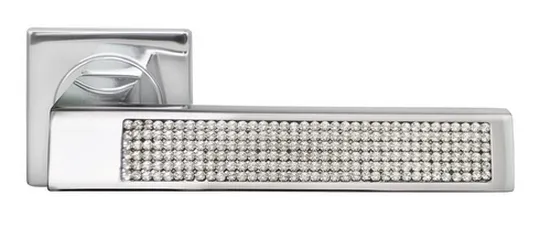 Ручка дверная DOLCE VITA S1 CRO раздельная на квадратной розетке, цвет - хром, латунь фото купить Волгоград