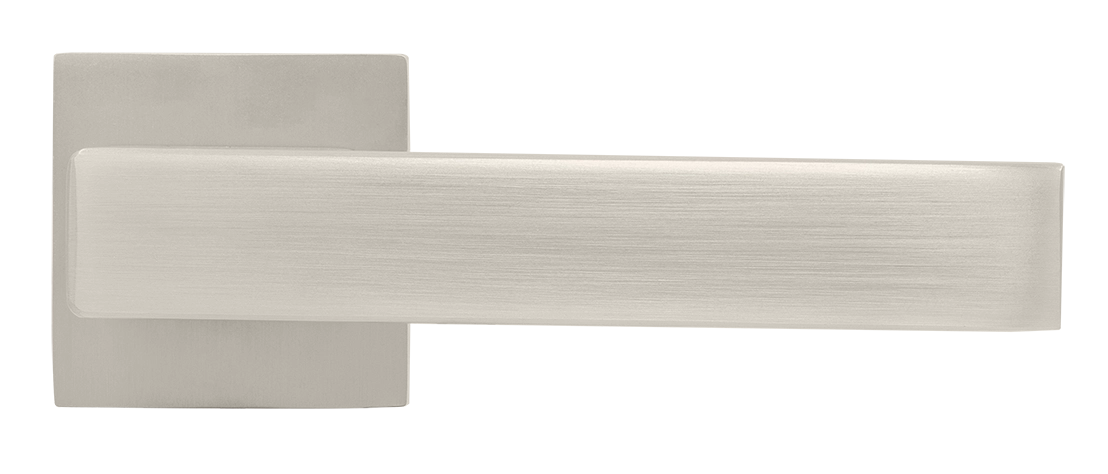 Ручка дверная LOT MH-56-S6 MSN раздельная на квадратной розетке 6 мм, цвет матовый сатинированный никель, ЦАМ фото купить в Волгограде