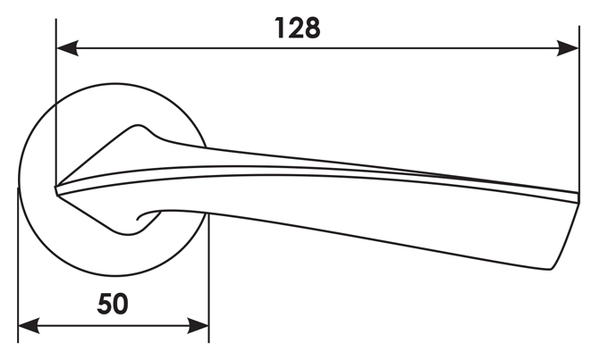 Ручка дверная COMETA R5 NIS раздельная на круглой розетке, цвет - матовый никель, ЦАМ фото купить в Волгограде