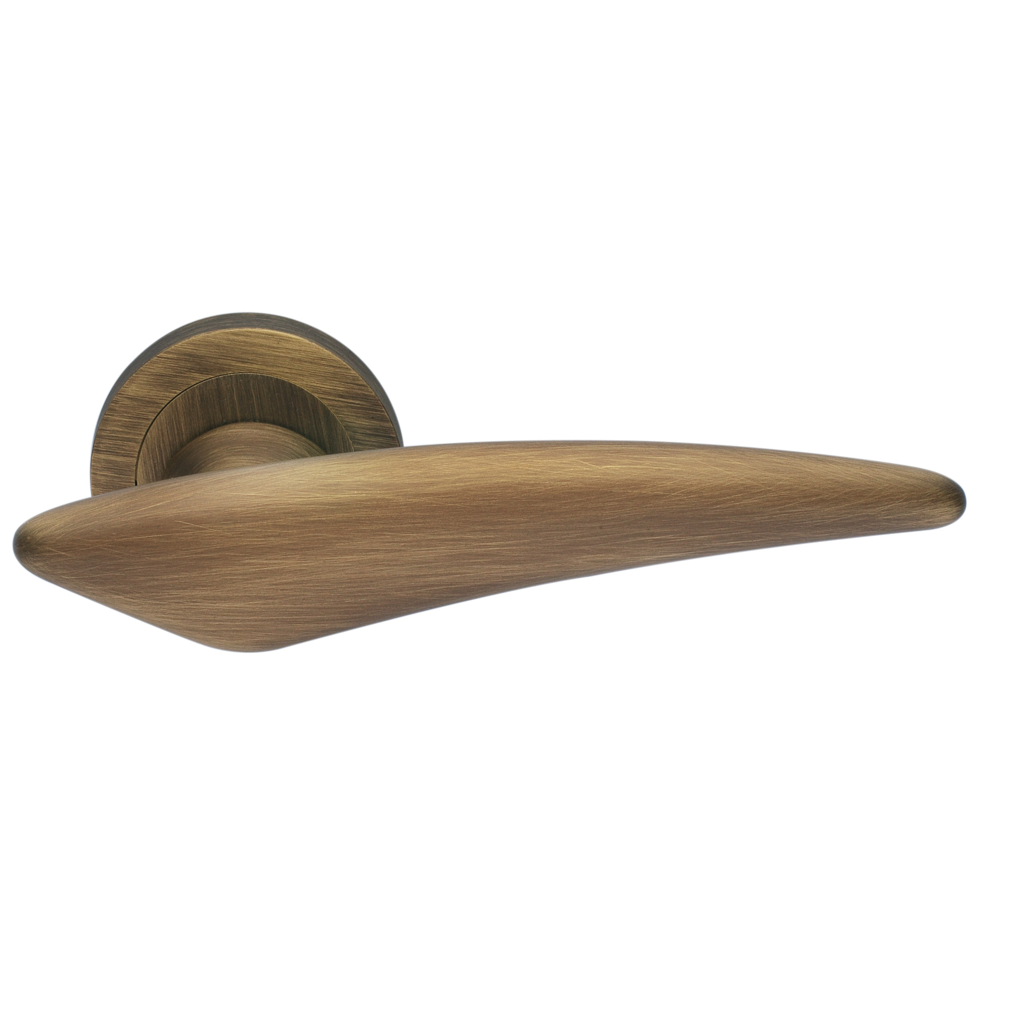 Ручка дверная BOLID R2 BGO раздельная на круглой розетке, цвет матовая бронза, латунь фото купить Волгоград