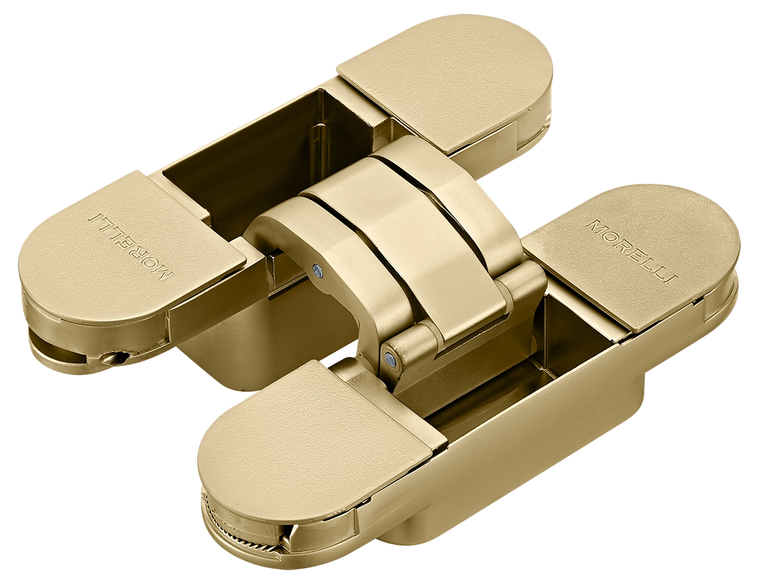 Петля скрытая HH-24 MSG врезная с 3D-регулировкой вес полотна до 40 кг, цвет матовое сатинированное золото фото купить Волгоград