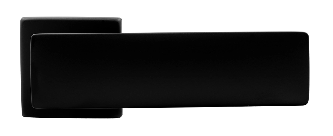 Ручка дверная SPACE S5 NERO-ST на квадратной розетке, цвет черный soft-touch, ЦАМ фото купить в Волгограде