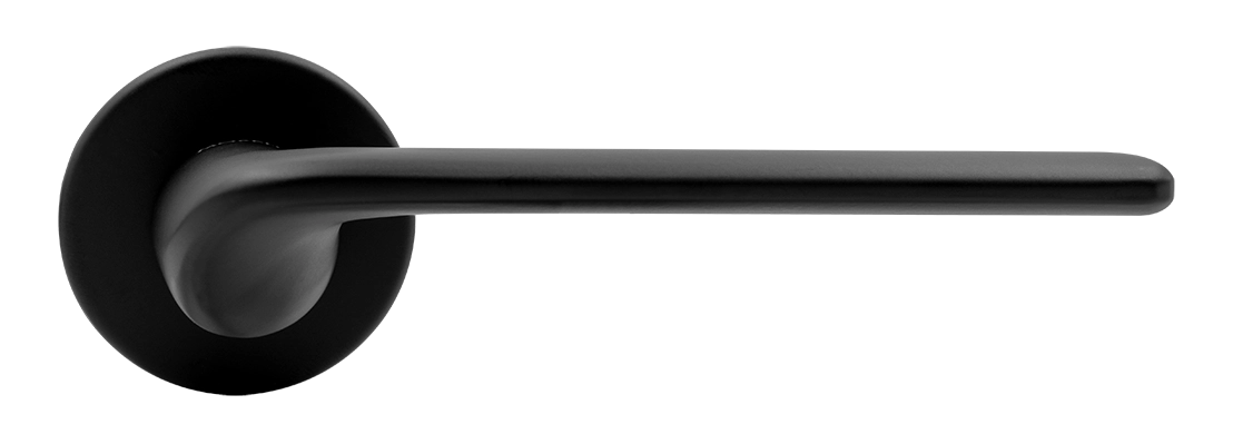 Ручка дверная TOMORROW R5 NERO-ST на круглой розетке, цвет черный soft-touch, ЦАМ фото купить в Волгограде